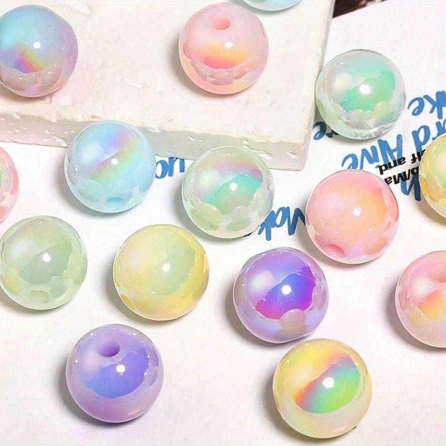 TEMU 30pcs 20mm Colorful Acrylic Round Beads, Perfect For , Bracelets, Necklaces, And Craft Projects, Jewelry Making Beads