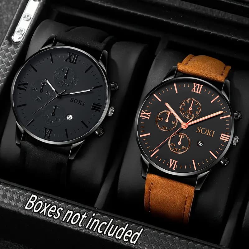 TEMU 2pcs Fashion Round 's Watch, Vintage, Elegant And , Daily Wear, Back-to- Season, Graduation Season, Thanksgiving, Couples, The Best Gifts