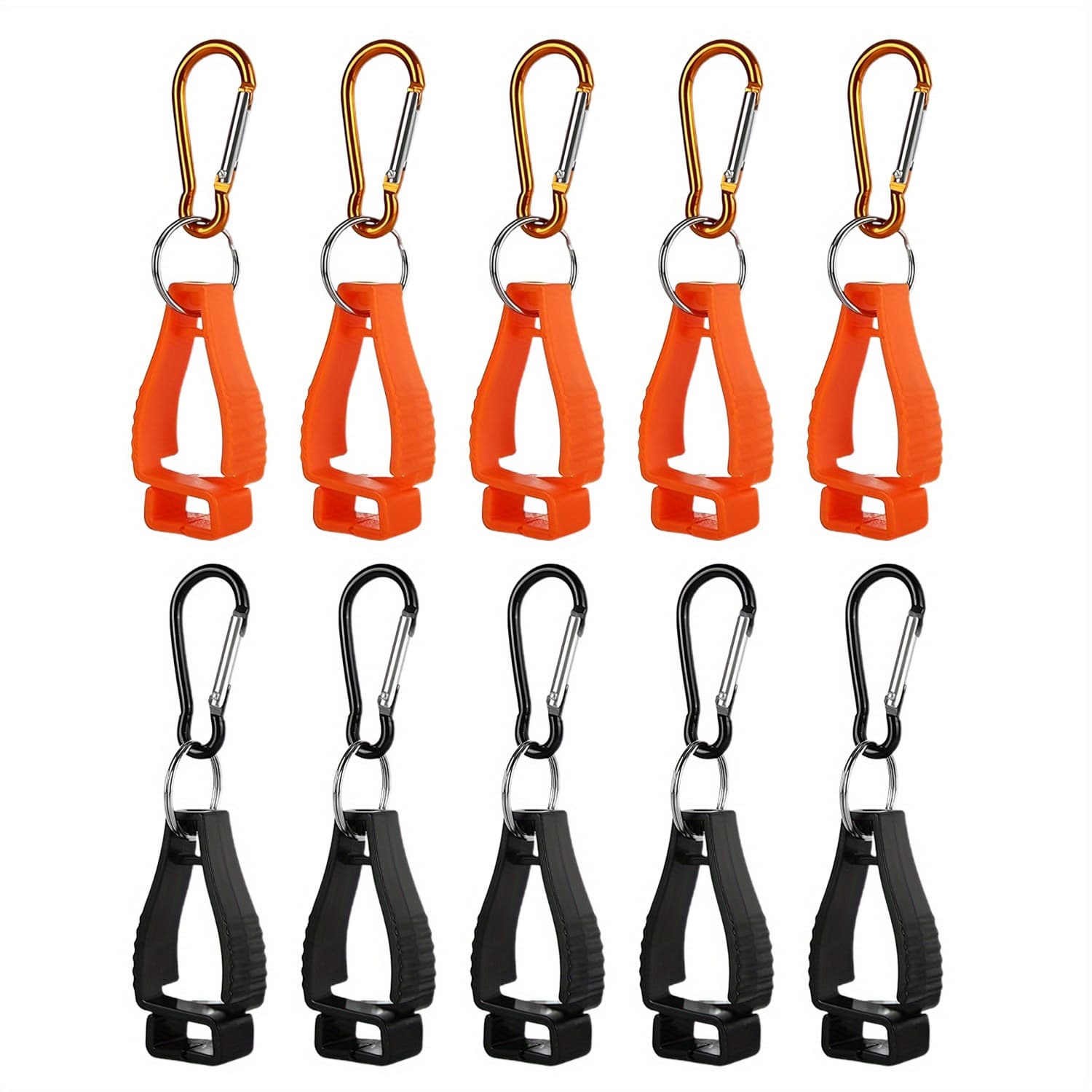 TEMU 10pcs Black + Orange Glove Clips, Keychain For Men, Glove Belt Clips, Work Safety Clip, Glove Grabber Clip Holder For Belt Worker Construction