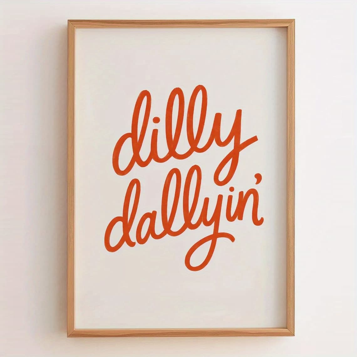TEMU 1pc, Wall Art, Vintage Poster, Dallyin' Art Print, Funny Font Canvas Print, Dining Room Decor, Kitchen Aesthetic Design, Gift For , Housewarming Gift, Unframed