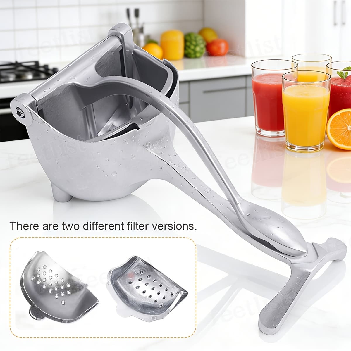 TEMU Heavy Duty Metal Manual Juicer With Extra Filter Fruit Juicer For Juicing Lemons, Oranges, , , Watermelons And More, Kitchen Tool