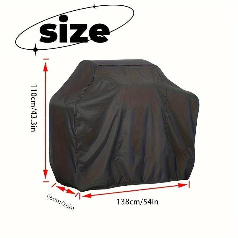 TEMU Heavy-duty Bbq Cover - Waterproof, Dustproof, , Smokeproof With Adjustable Knot Closure Design - Suitable For Gas Stoves, Charcoal Stoves, Pellet Stoves - Ideal For Outdoor, Yard