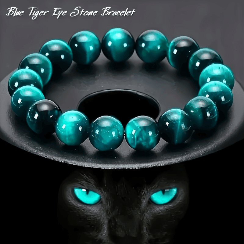 TEMU 1pc Bohemian -eye Beaded Bracelet Featuring 8mm Natural Stones Designed To Wealth And Success, Suitable For Everyday Use And , Making It An Ideal Birthday Present For Men And Women
