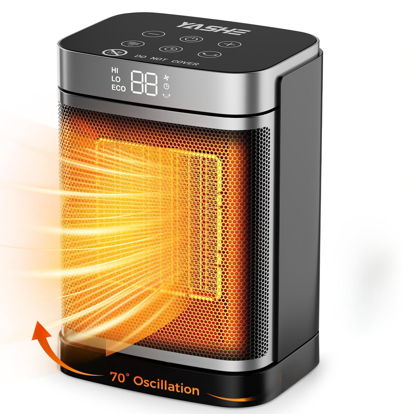 TEMU Heater For Indoor Use, 1500w Ceramic Electric Heater Thermostat, 70° , 24h Timer, Safe Quiet Room Heater For Bedroom, Office, Desk