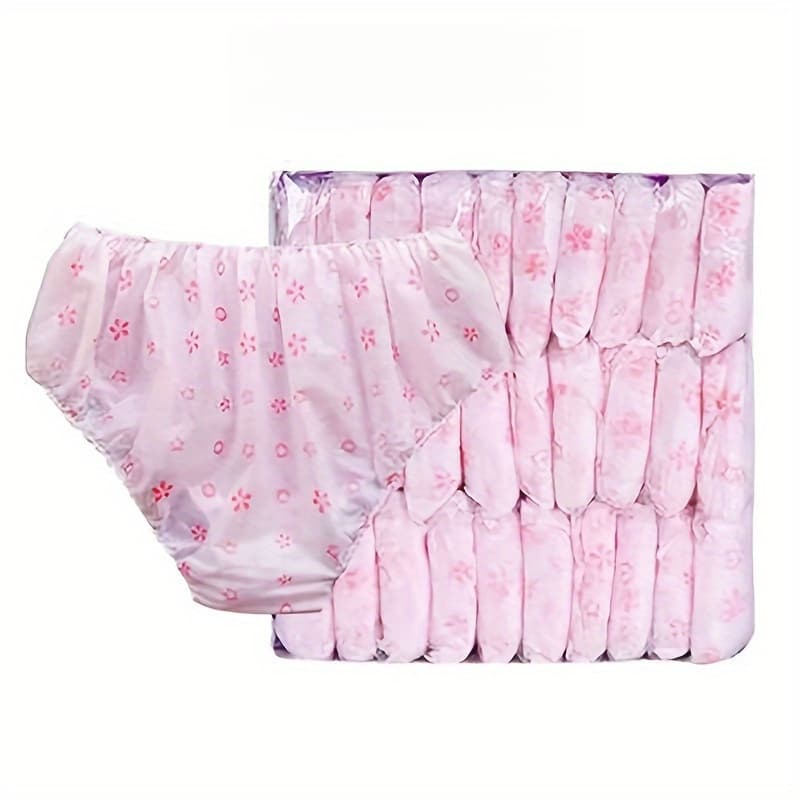 TEMU 30pcs Disposable Travel Panties - Soft Breathable Polyester With , Individually Wrapped Hygienic Protection For Bathroom Sauna Club & , Sauna , Elegant Packaging,