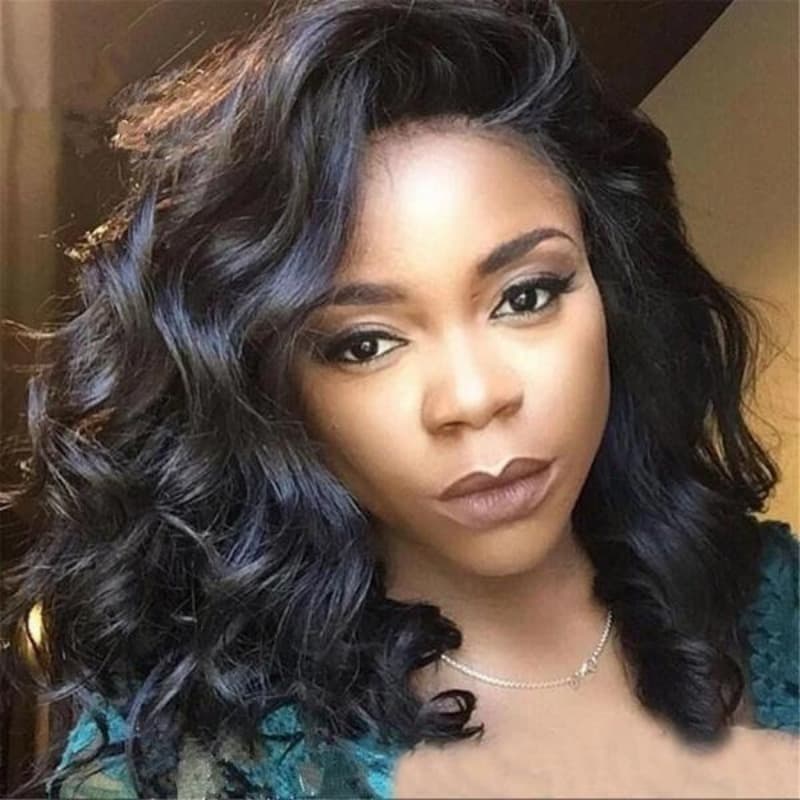 TEMU 1pc Cosplay Wig Black Medium Long Curly Hair Fashionable Cover Suitable For Dressing Up Parties, Banquets, Gifts