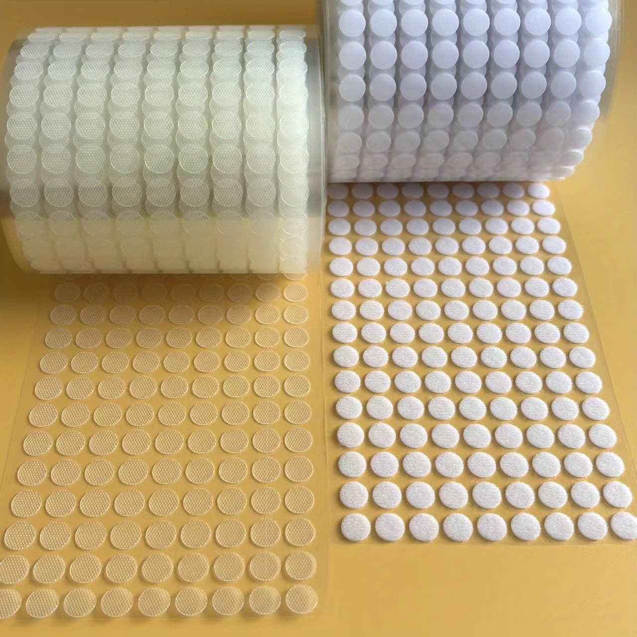 TEMU 1200pcs (600 Pairs) Clear Dot Stickers - Fasteners, Strong Adhesive, Non-drying, Round Coin Design - For Office Organization & Craft Projects - Great Gift For Students & Enthusiasts