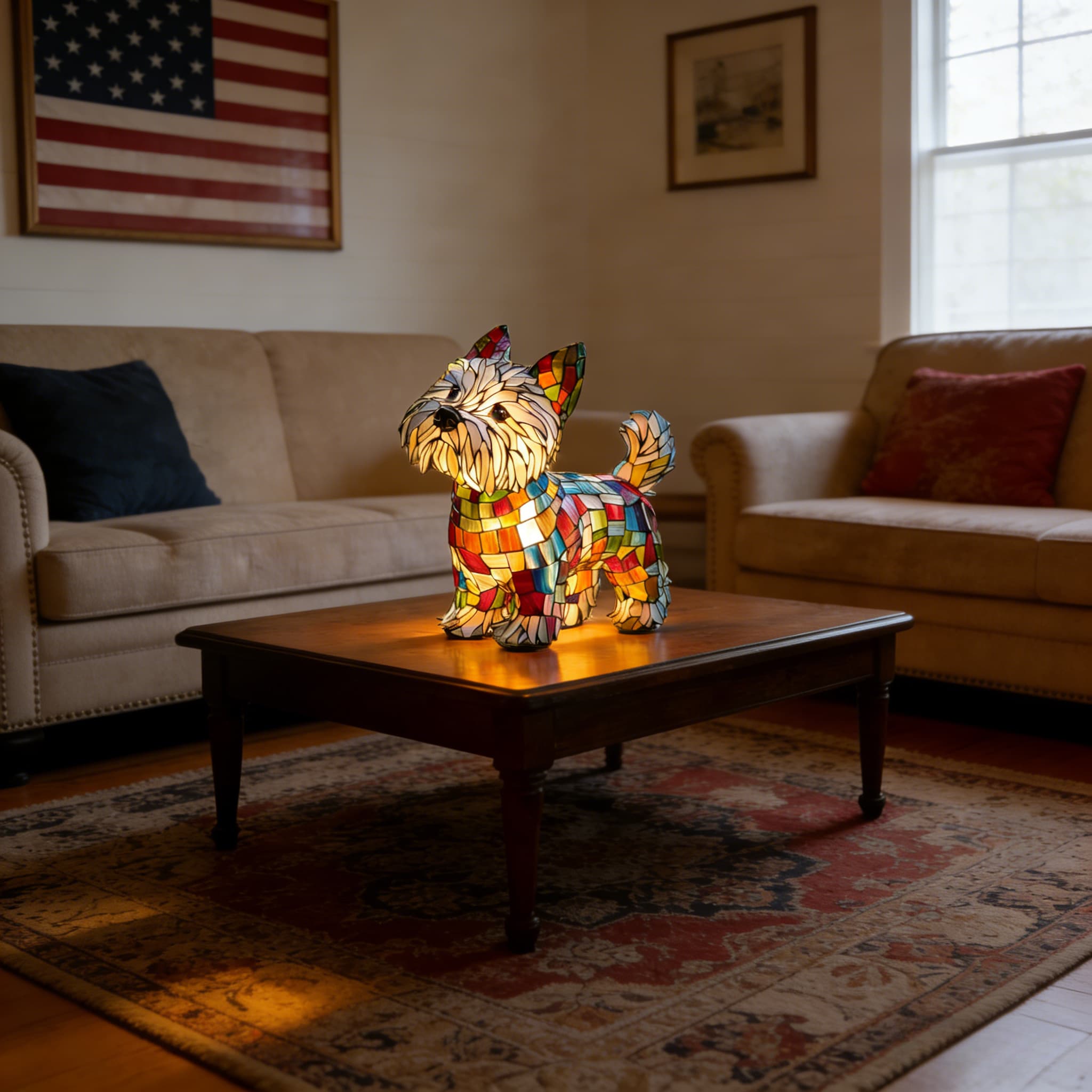 TEMU 3d Cute Puppy Decoration-color Painting Dog Table Lamp, Usb Low Voltage Electric Decorative Lamp, Indoor Decorative Lamps Suitable For Types Of Houses(pet Theme Home Decoration), For Dog Lovers