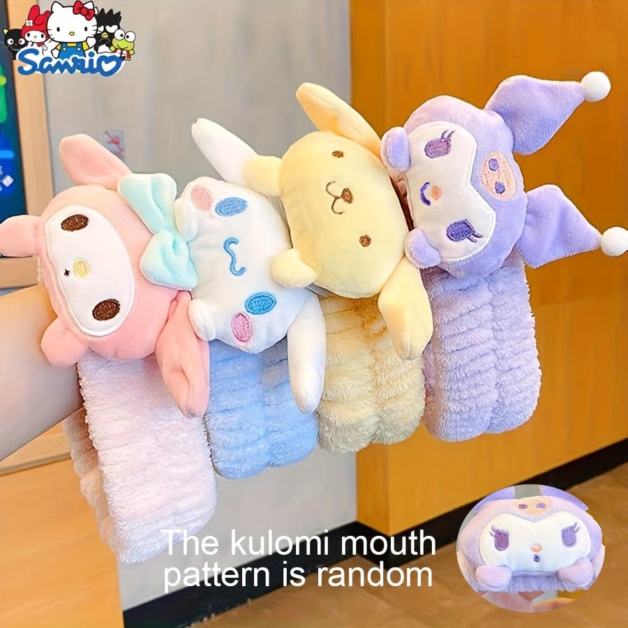 TEMU Authorized 4pcs Plush Face Wash Headband, Suitable For Makeup, Face Washing, And Headbands