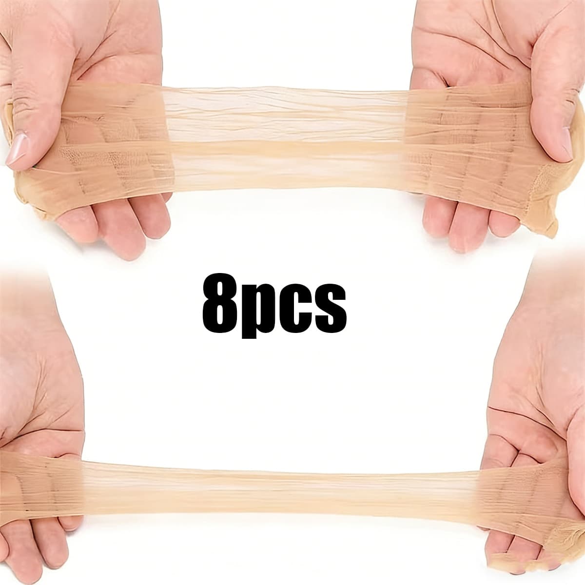 TEMU 8pcs Invisible Hair Net, High Nylon Breathable Nude , Ultra-thin Transparent Lace Wig Hair Extension Special, Daily Styling Artifact, Comfortable Gift