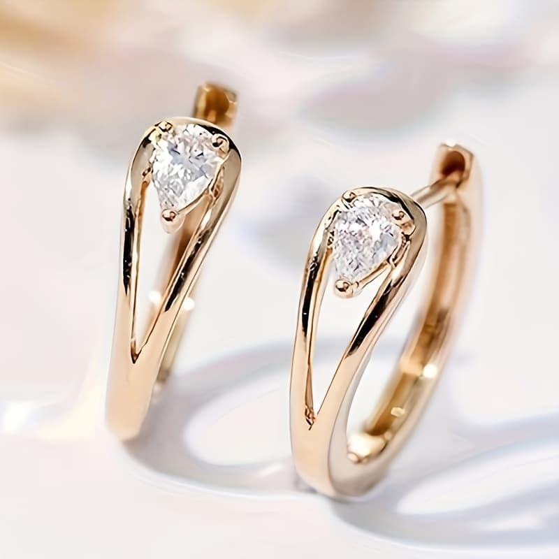 TEMU 1 Pair Of Exquisite Zirconia Earrings Set For Women Casual Wear Jewelry