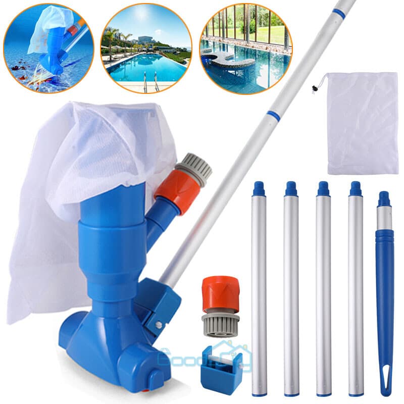 TEMU Vacuum Head Inground Above Ground Swimming Cleaner W/ Pole, Vacuum For Pool, Deep Cleaning Accessory, Smooth Rolling Wheels, Reinforced Suction Port