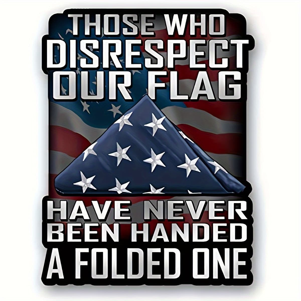 TEMU (1pcs) Vinyl Decal 7-inch' Who Our Flag' Sticker For Automotive Truck Motorcycle Boats And Laptops Durable Adhesive Support