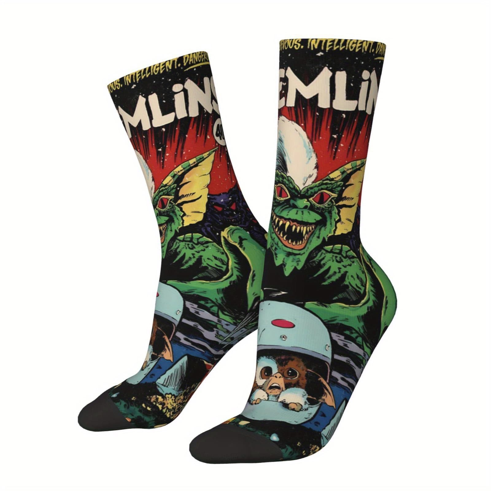 TEMU 1 Pair Socks, Fashion Pattern, Polyester & Elastane Blend-soft And Comfortable Leisure Socks, Breathable Sweat-absorbent Sports Socks thumbnail 2