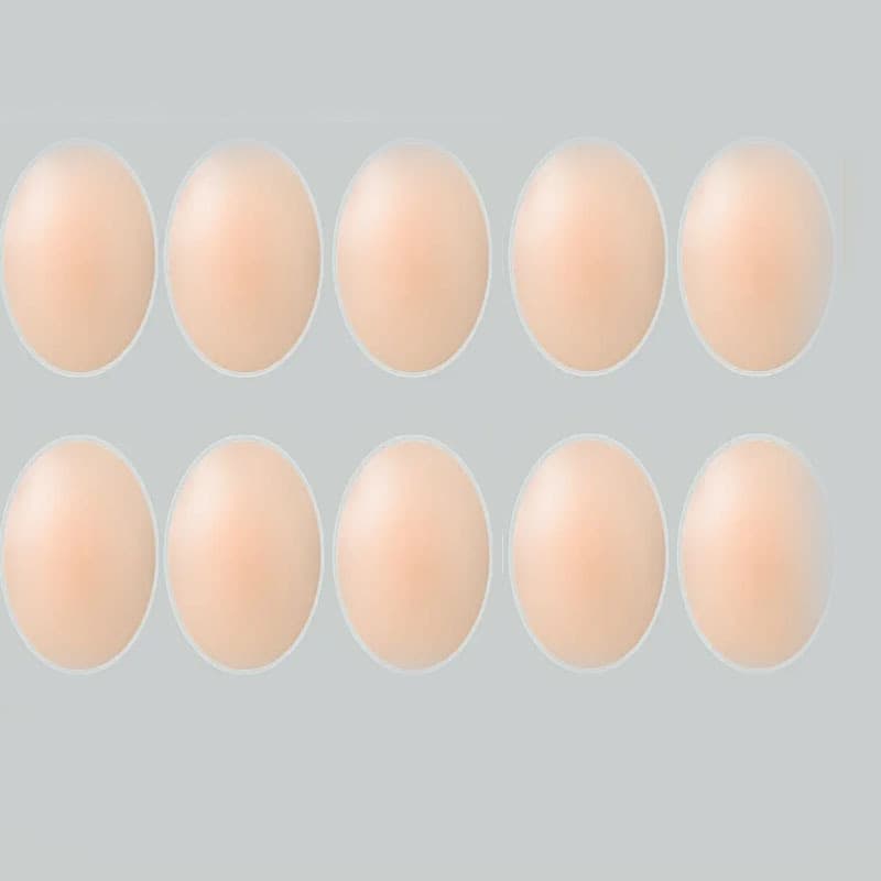 TEMU Set Of 10 Women' Silicone Covers - Ultra-thin, Adhesive Patches That Are Washable And Reusable, Discreet Under Clothing, Designed For Ac And D+ Cup Sizes