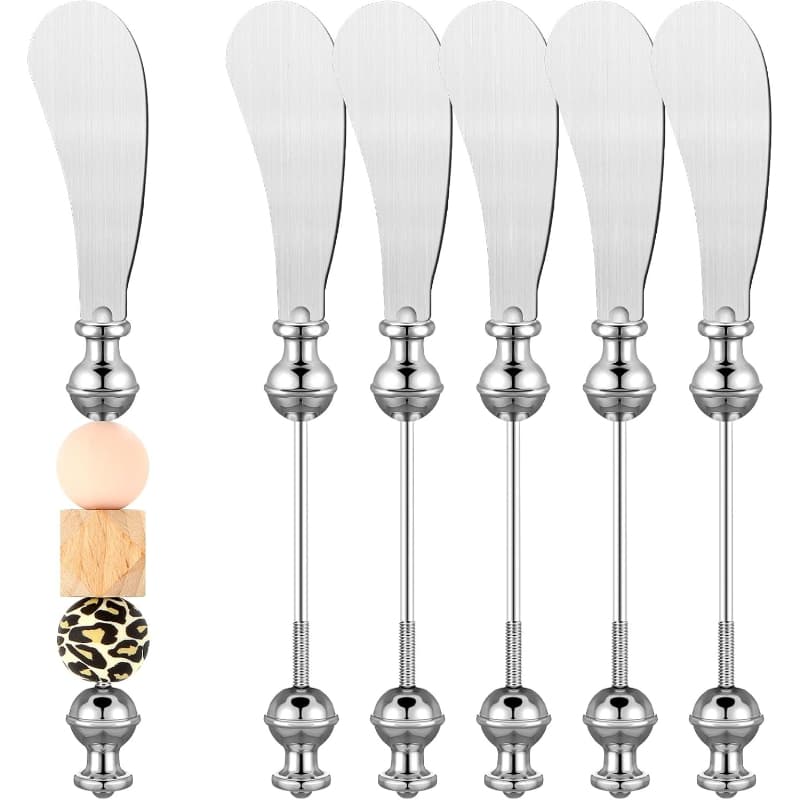 TEMU Set Of 6 Decorative Cheese Spreader Knives Made Of Stainless Steel, Perfect For Butter Spreading And Ideal For Charcuterie Boards And Parties
