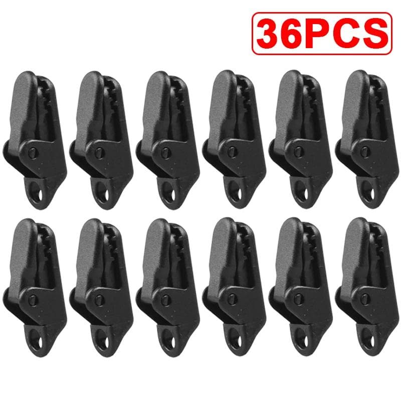 TEMU 36pcs Outdoor Tarp Clips For Camping Tent Canopy Wind Rope Clips Plastic Fasteners With Secure Jaw