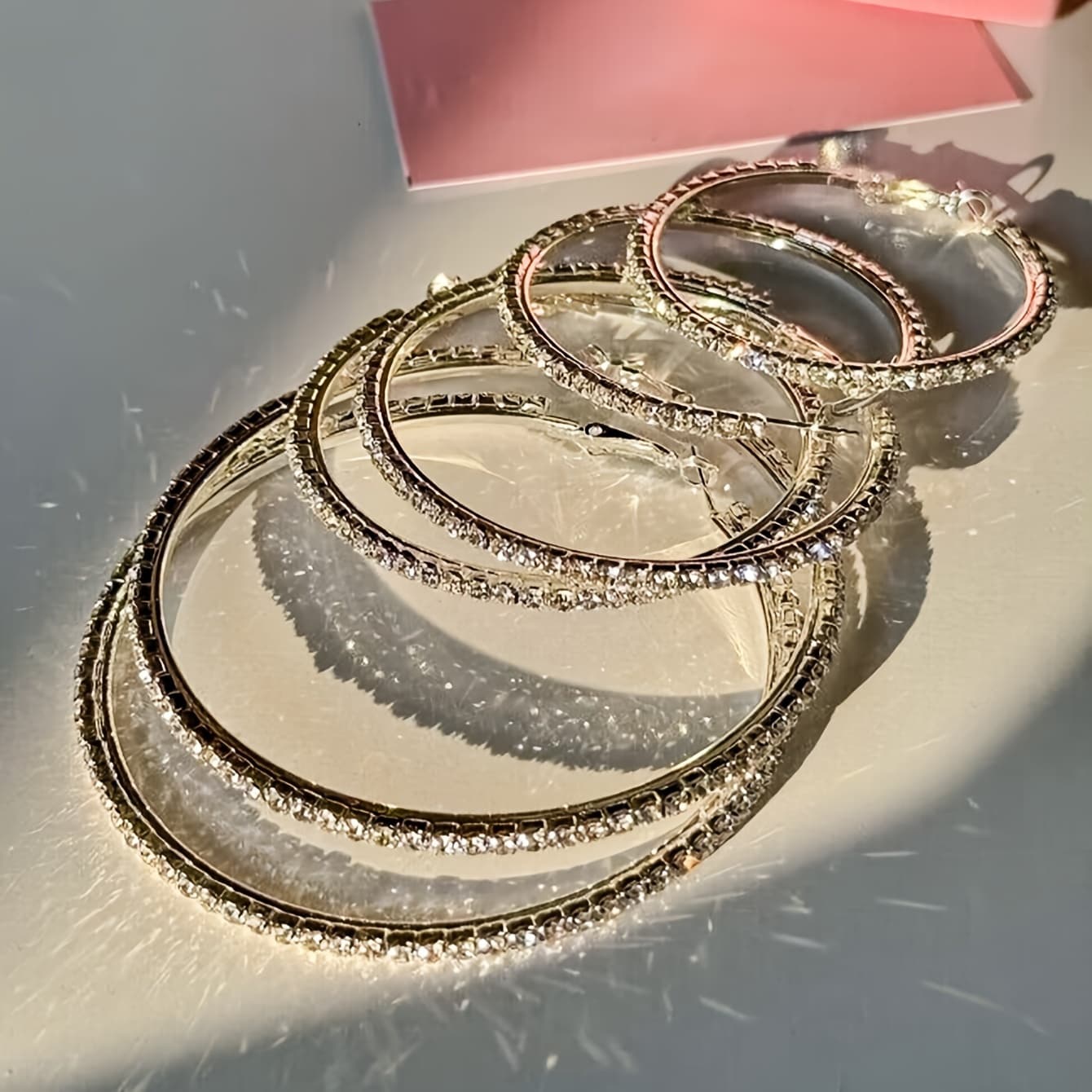TEMU 6/pcs Set Hoop Earrings - Versatile Boho Elegant Alloy Circle Earrings Set For Daily Wear, Parties & All