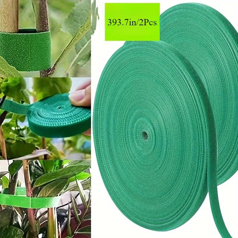 TEMU 2-roll 393.7inch Cable Ties For Plant, Garden Plant Hanging Strap Set, Self-adhesive, Reusable, Adjustable, Non-electric, With Zipper, For Plant Growth And Safety