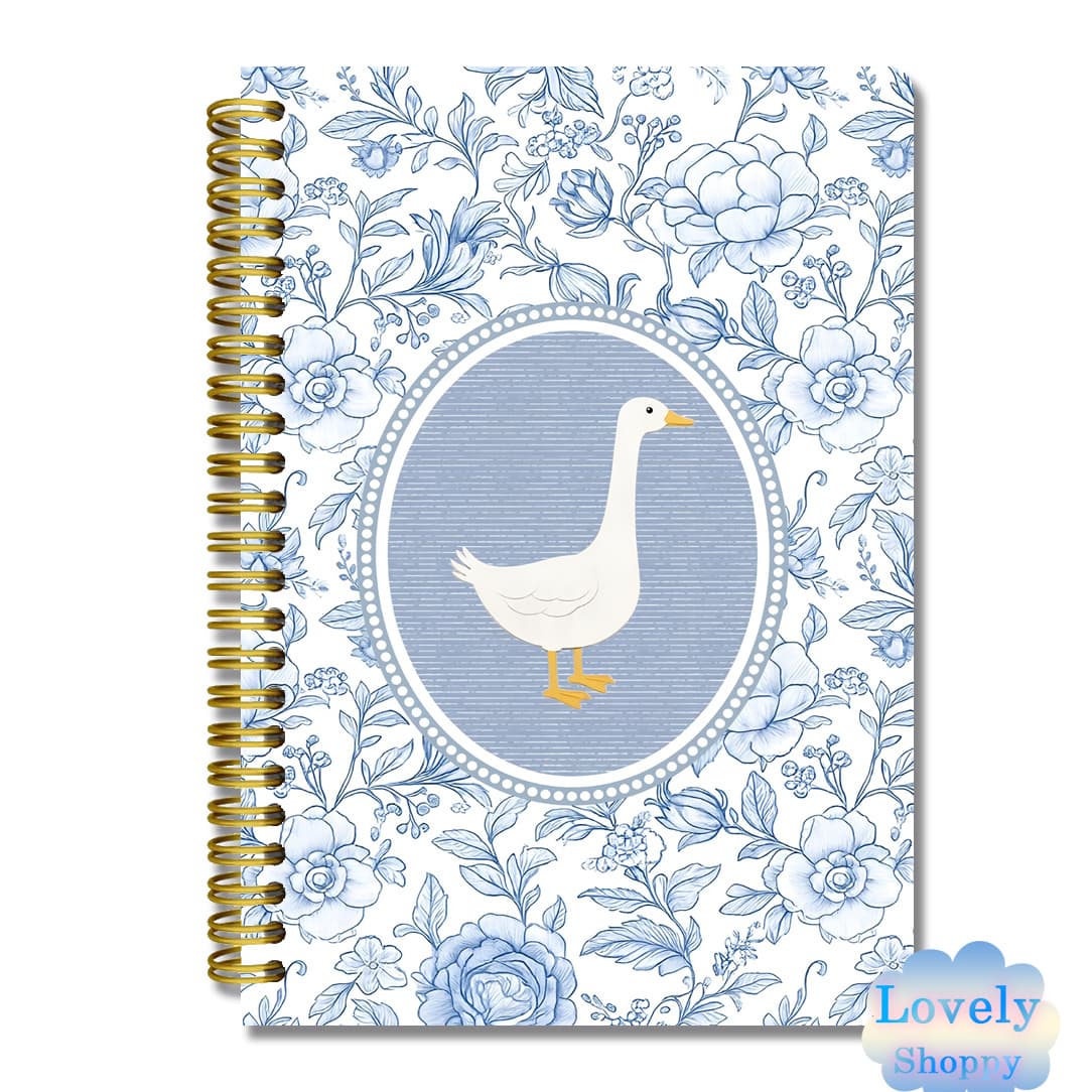 TEMU Duck Spiral Notebook, Measuring 5.5x8.3 Inches, Featuring An Design, Perfect For Plant Enthusiasts, Lined Pad For Down And Notes