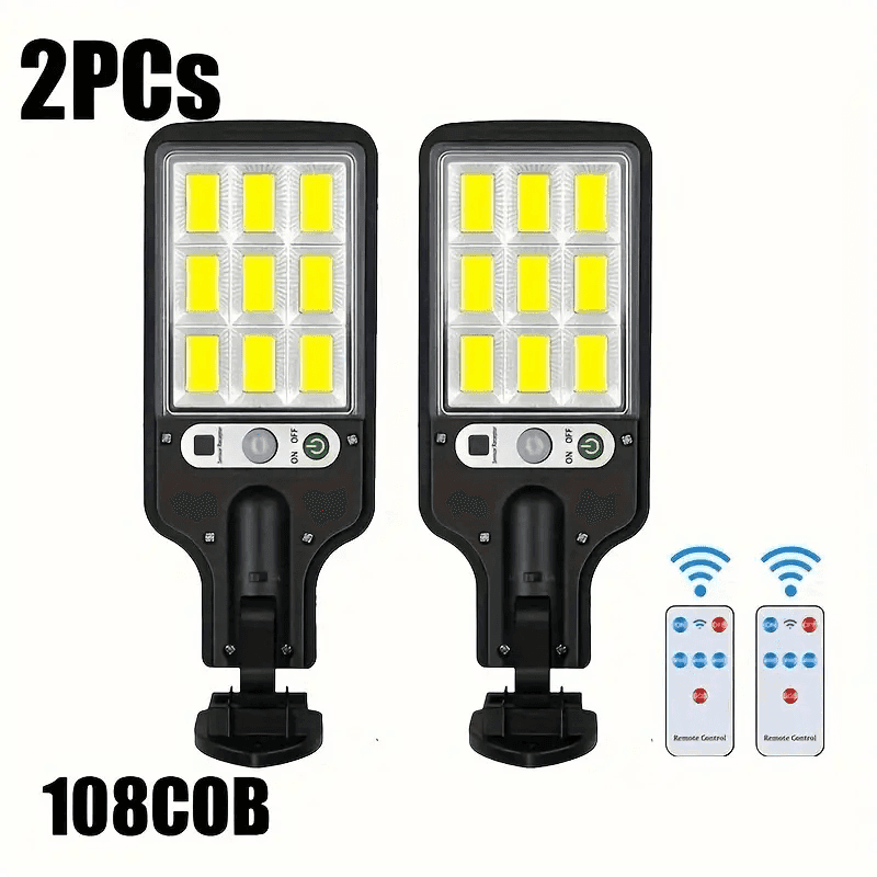 TEMU 2/4/8pcs Solar Sensing Street Lights And Wall Lights, With Remote Control, Sensing System, Outdoor, Battery, Plastic Material, Suitable For Channel Lighting, Gardens, And Courtyards