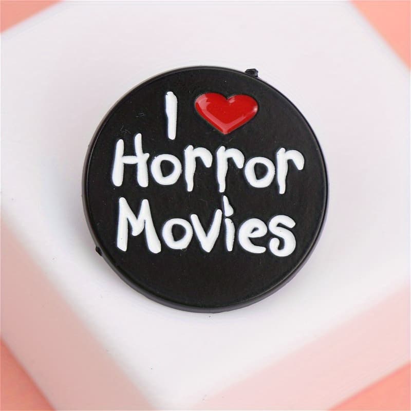 TEMU Horror - Movie - Loving Enamel Pin, I Love Horror Movies Badge, Fan - Made Horror Movie Brooch