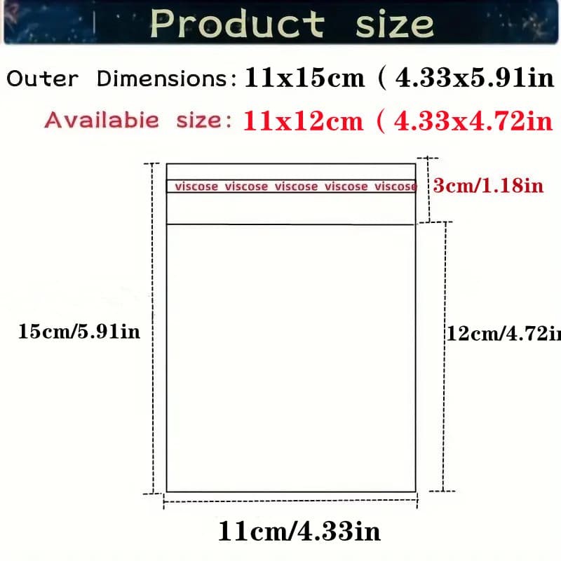 TEMU 500 High-quality Transparent Self Sealing Bags, Reusable Opp Bags, Suitable For Displaying Jewelry, Cards, Books, Socks, Party Gifts