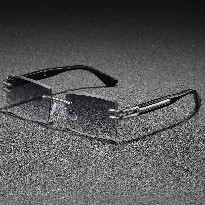 TEMU Men's & Women's Frameless Glasses With Gradient Lenses - Lightweight Durable Eyewear, Vision For Driving, Daily Wear & Parties - Sleek Frameless Design, Compatible With Contact Wearers (no Frame)