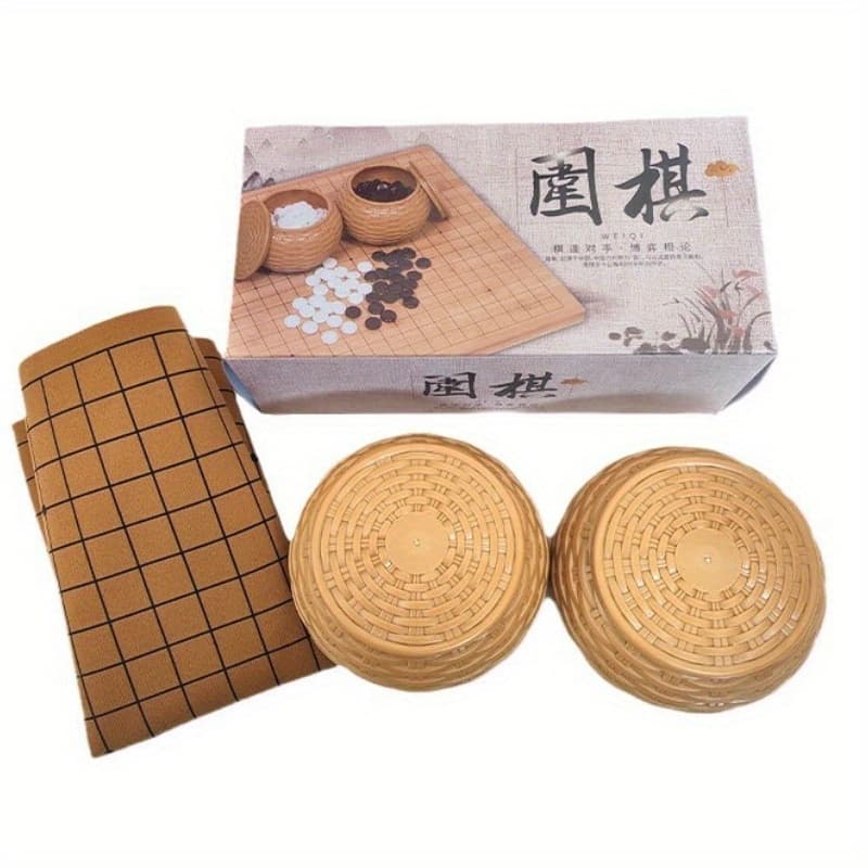 TEMU Game Go Set Bag With Abs Resin Bowl Foldable Leather Board China Game Suitable For Beginners