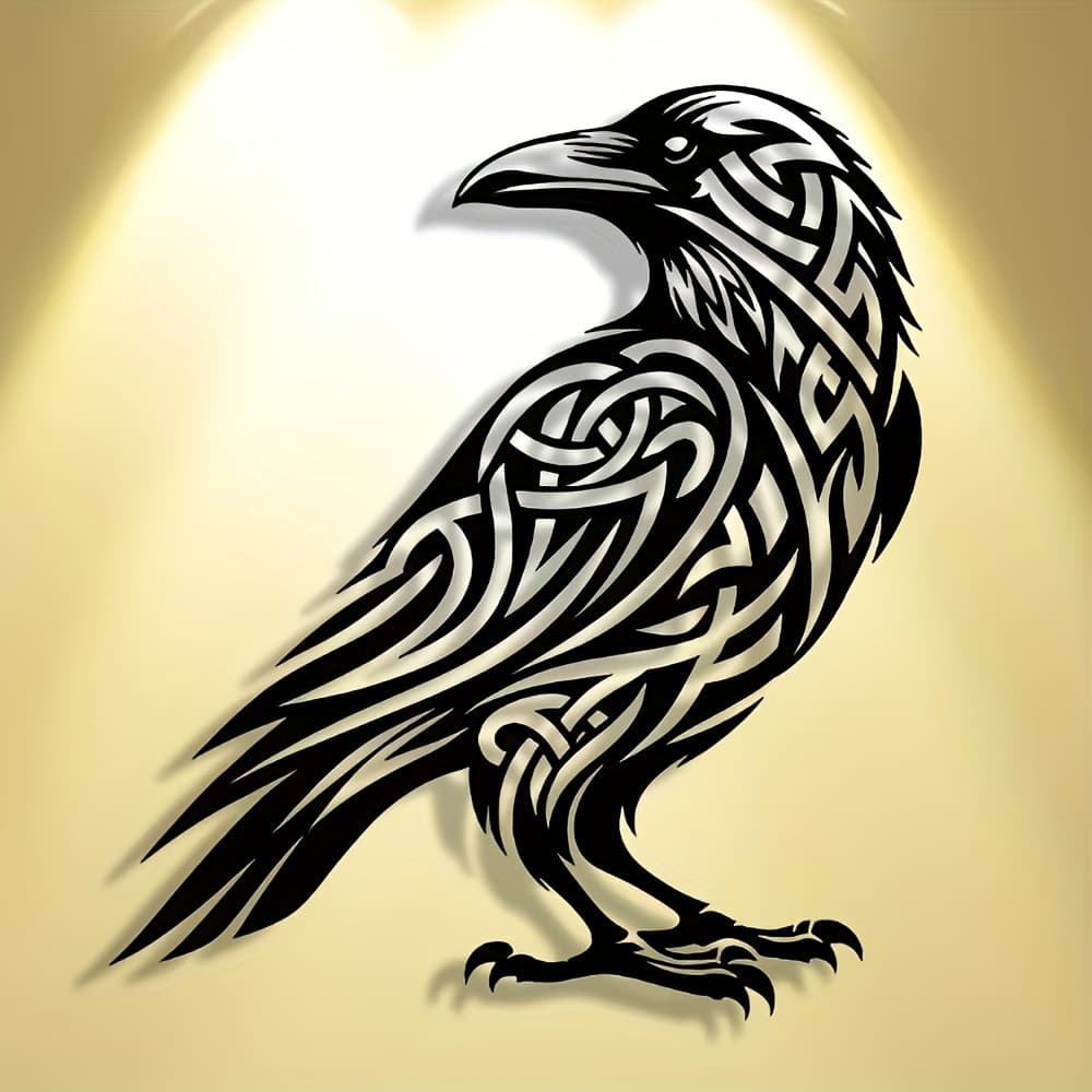 TEMU [2d Flat] Viking Wall Art, Nordic Style Bird Sculptures, Featherless, Non-electric, Suitable For Home, Living Room, Bedroom, Office, Garden, And Hotel