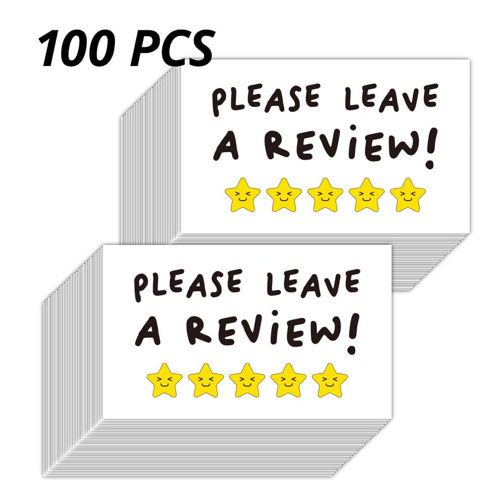 TEMU 50/100pcs Customer Thank You Cards, Mini Business Thank You Notes, With "please Leave A Review" Message, English Text, For Small Businesses, Individual Shops, Online Stores