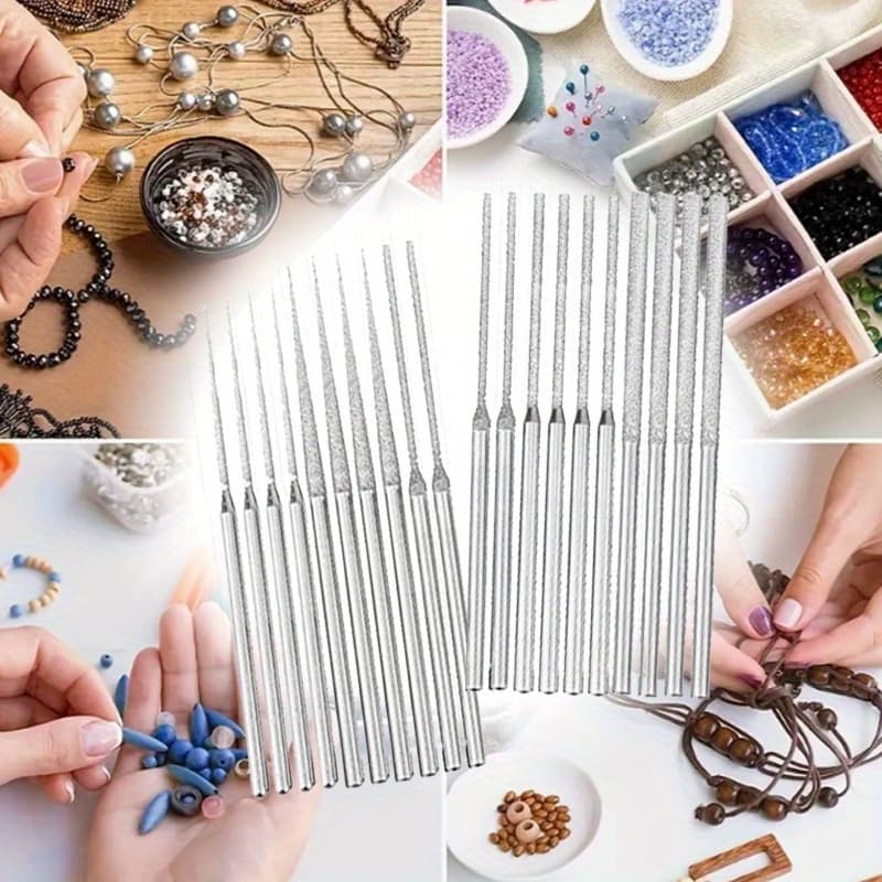 TEMU 20pcs Set Of Drill Bits - High- Tools Suitable For Agate, Pearls, Etc