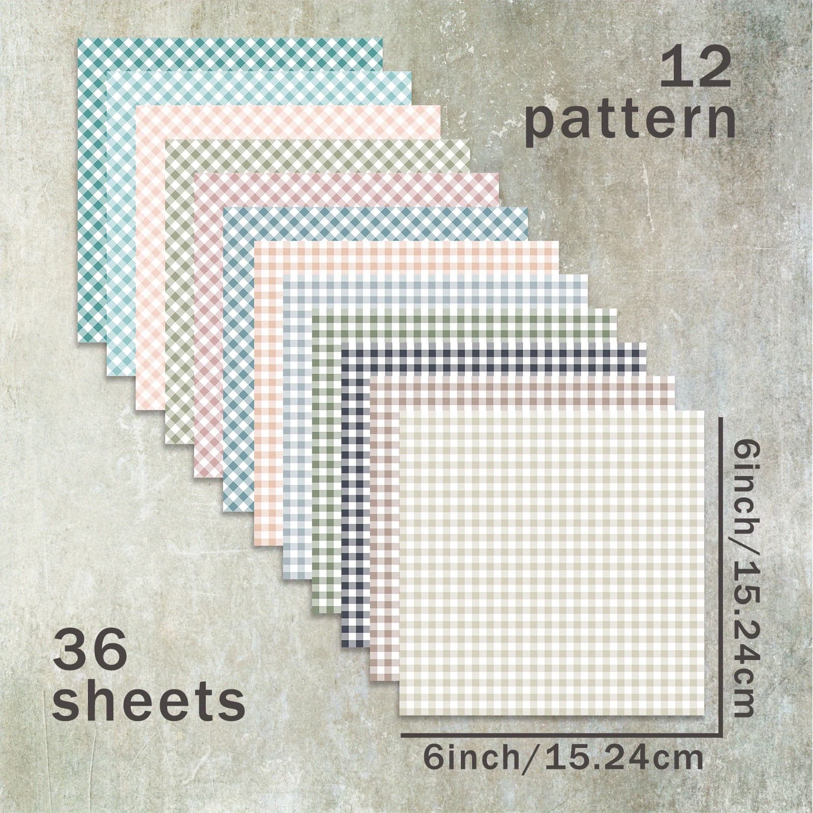 TEMU 36 Sheets 6inch (european Grid Pattern Background) Paper, Suitable For Bullet Journal Junk Magazine Greeting Cards And Crafts