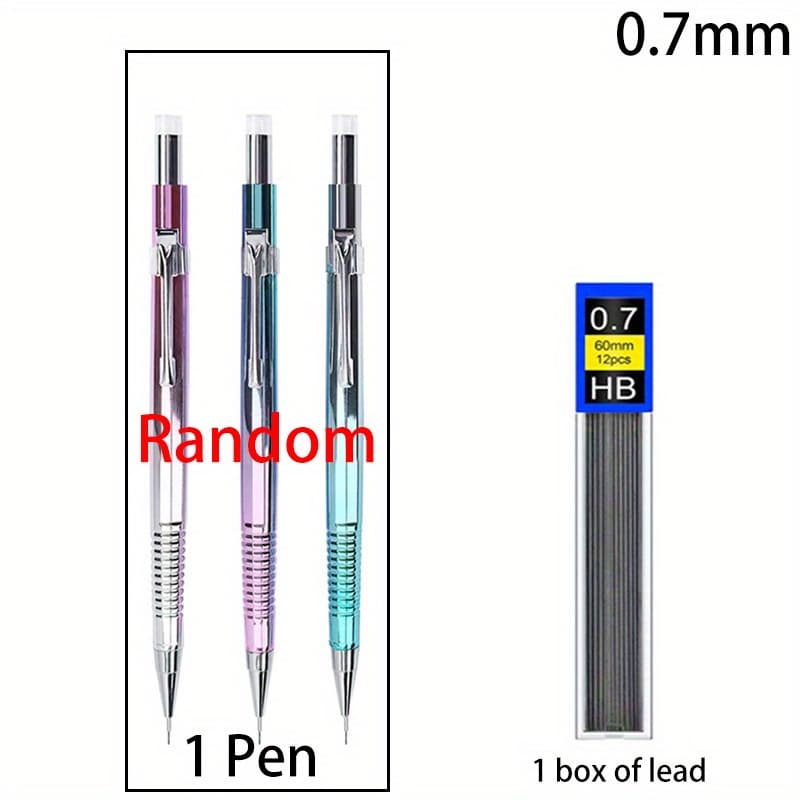 TEMU Ballpoint Pen 2-in-1 Blue 0.3 0.5 0.7 0.9mm 1 Random Mechanical Pencil With Replacement Lead, Multifunctional Writing Stationery
