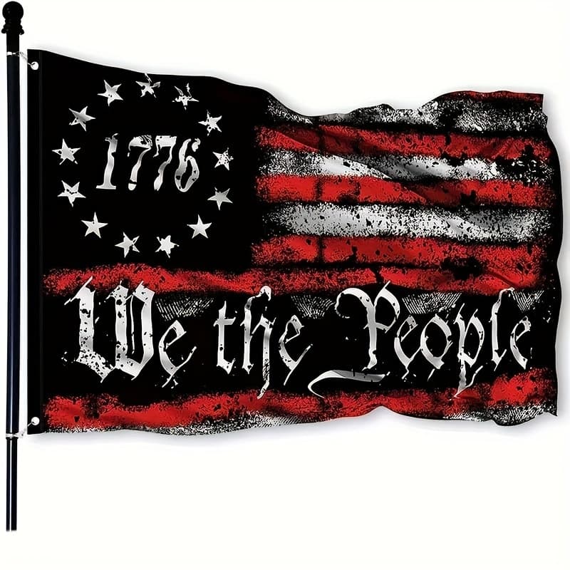 TEMU Retro American Flag - Patriotic 1776 Garden Decor, With Easy Hanging Cordon