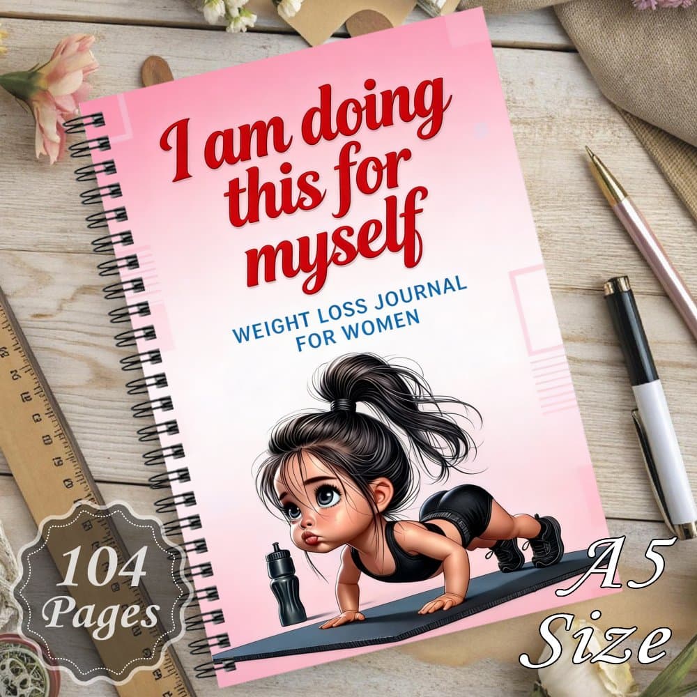 TEMU 1pc, Women, 1-month Use(1pc Planner): Weight Loss Plan& Journal - 12-week Weight Change Tracking, Body Measurement Data, Fitness, Sleep And Diet Records - Portable