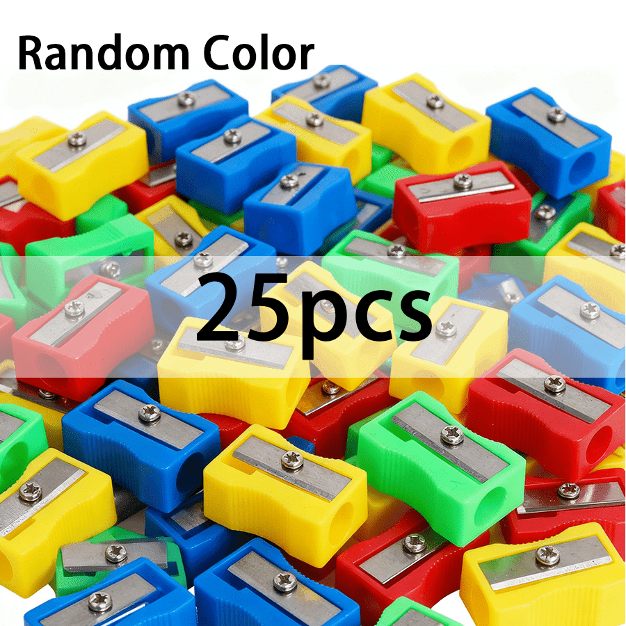 TEMU 25pcs Random Color Pencil Sharpener School Office Study Supplies Lightweight Stationery For Writing Drawing Sketching Note Xjm