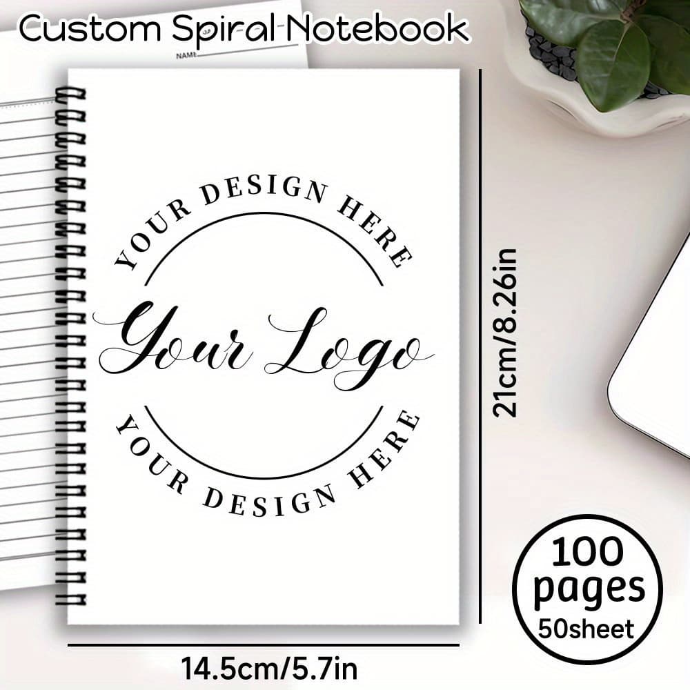 TEMU 1pc Custom Notebook | Personalized Journal With Logo Or Image, Paper Material, Ideal For Office, Company Events, Business Or Conferences