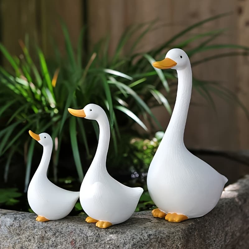 TEMU 3pcs Art Decor Goose Resin Statuesdecor For Living Room/bedroom/desk, & Office Ornaments, Unique Holiday/birthday Gift