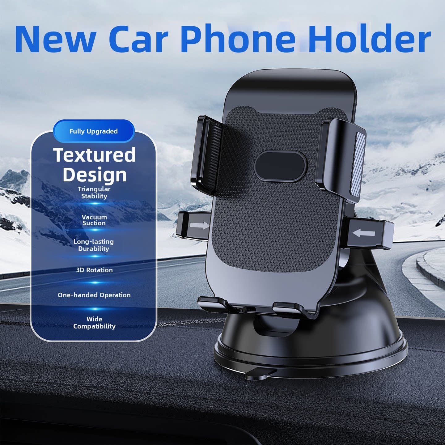 TEMU Cross-border Car Phone Holder Center Console Suction Cup Car Navigation Frame Car Interior Bracket