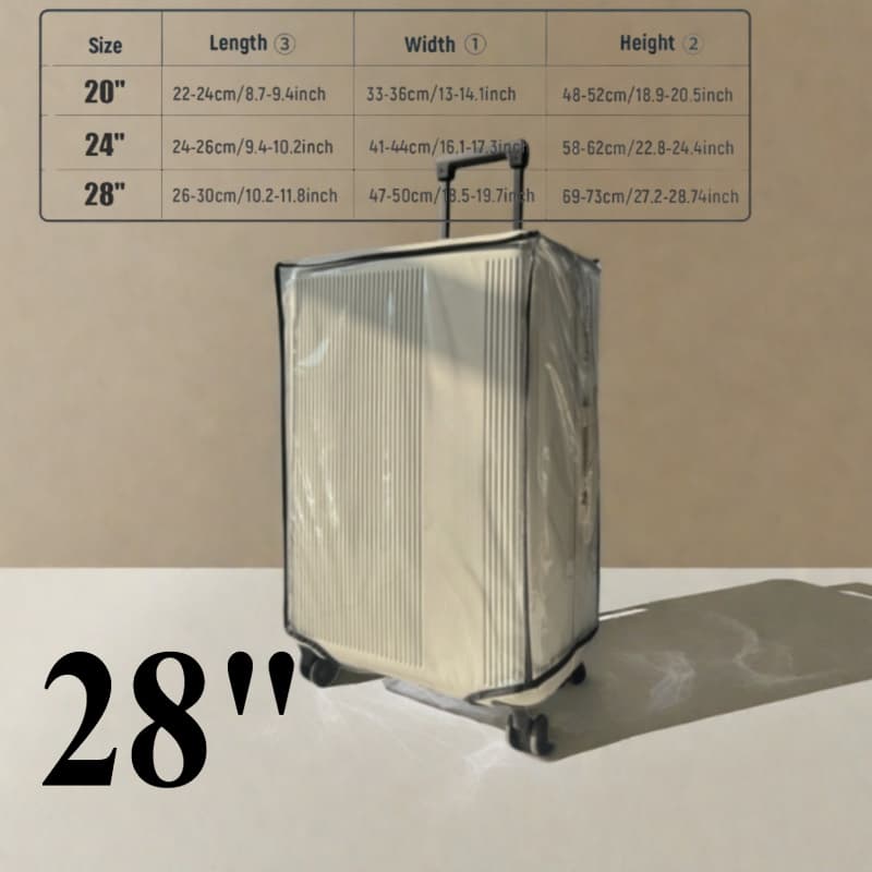 TEMU 1pc Universal Pvc Luggage Covers (20/ 24/ 28 Inch), Scratchproof, Dustproof And Reinforced Edges Travel Suitcase Protector For