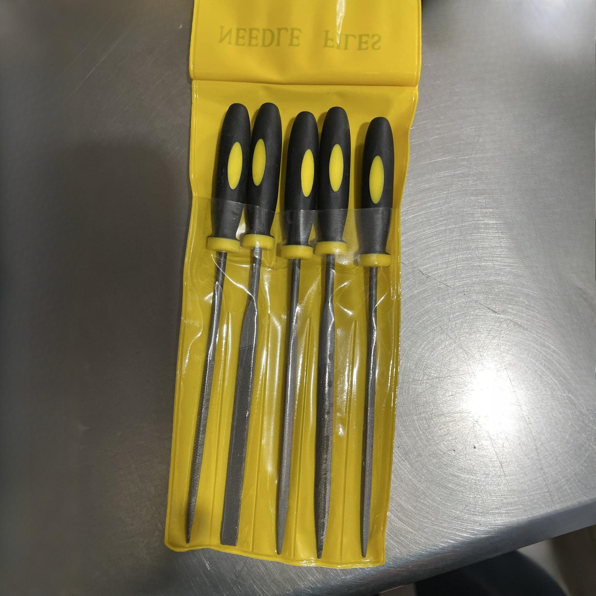TEMU Metal File Set, Heavy-duty Carbon Steel File Kit - Includes Flat File, Triangular File, Half-round File, Large Round File, And Precision Needle File. Suitable For Wood, Metal, Glass, And Ceramic