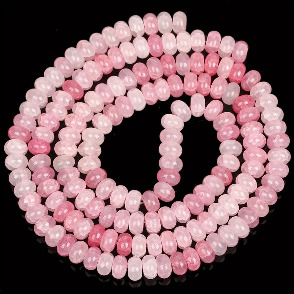 TEMU 5x8mm 148pcs Light Pink Abacus Shape Crack Artificial Crystal Beads For Jewelry Making Bracelets Necklace Additions