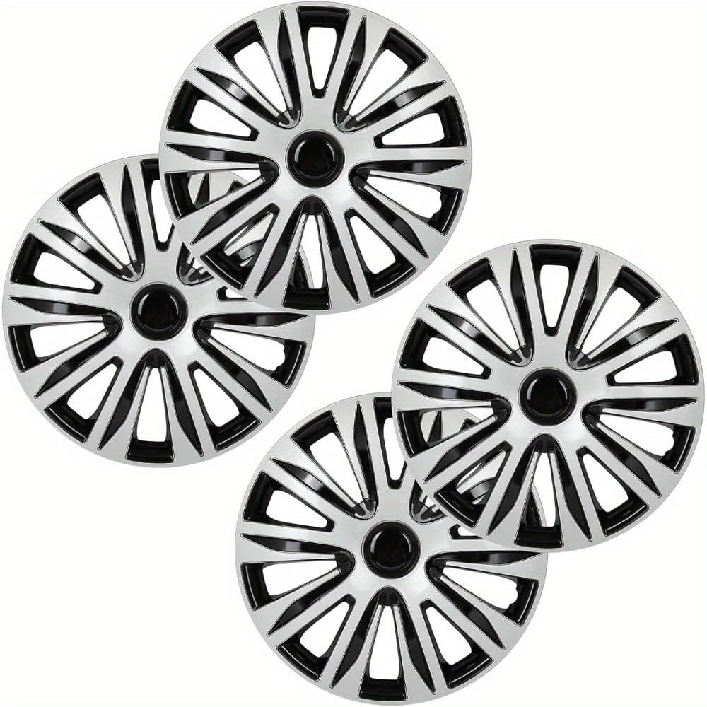 TEMU Car Wheel Rim Skin 4 Pack 16 Inch Cover Caps Hubcap Wheel Cover Gloss Replacements For Oem , Abs With Ring