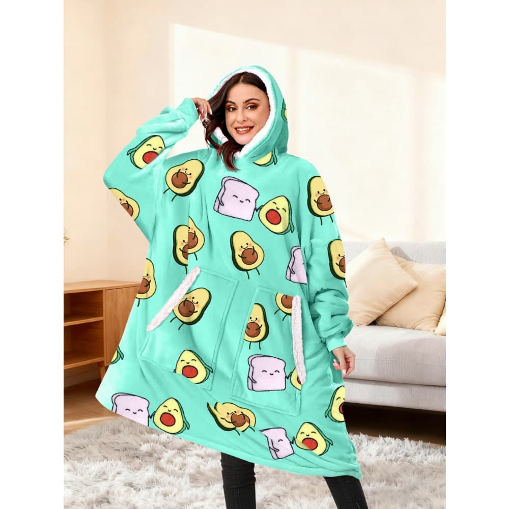 TEMU Oversized Hoodie Blankets Featuring Pockets, Perfect For Women. Cozy Flannel Sweatshirts For Men And Women, And Are In Plus Sizes