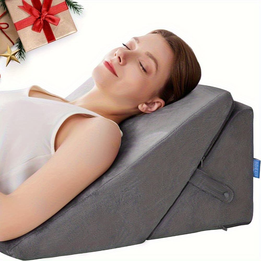 TEMU 2pcs/3pcs/6pcs 3-in-1 Sleep Wedge Pillow, Adjustable 9 And 12 Inch Tilt Pillow, Wedge Pillow For Back Support And Elevated Legs, Anti-acid Reflux, , Removable Cover, Washable, For Post- Sleeping