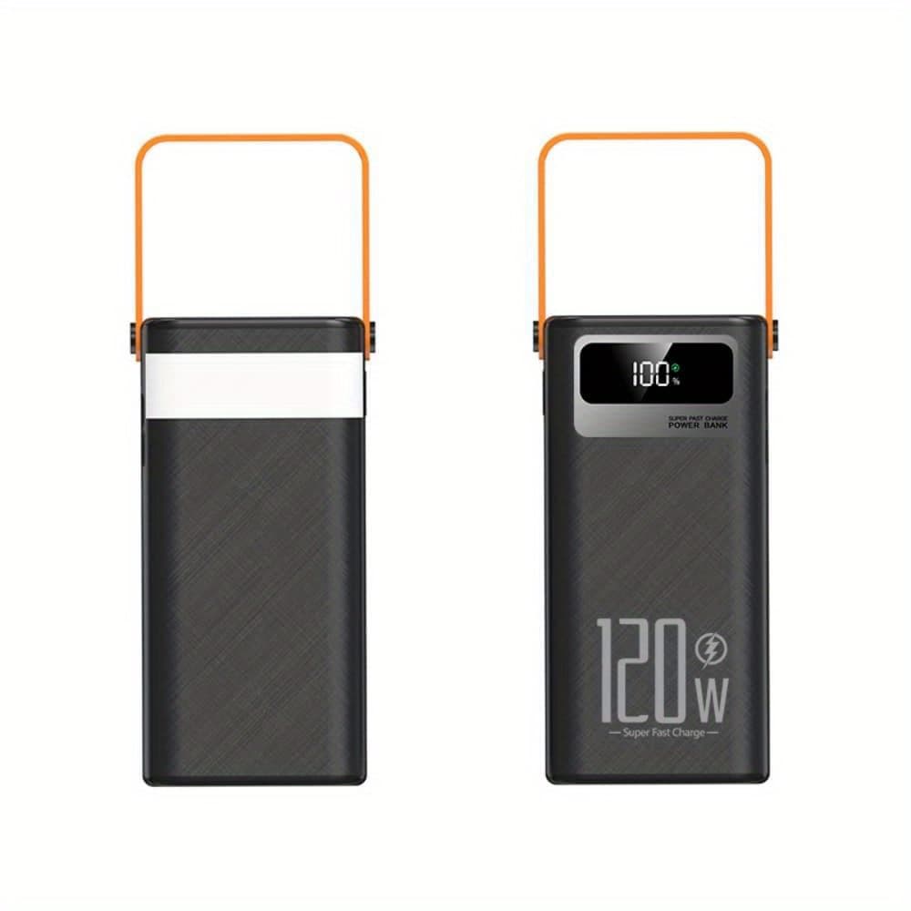 TEMU 30000mah Power Bank With 120w Fast Charging, Built-in Cables & Led Light - Portable Charger For Phones, Portable Charger, Camping - Perfect Outdoor Emergency Backup Battery Pack, For Festival