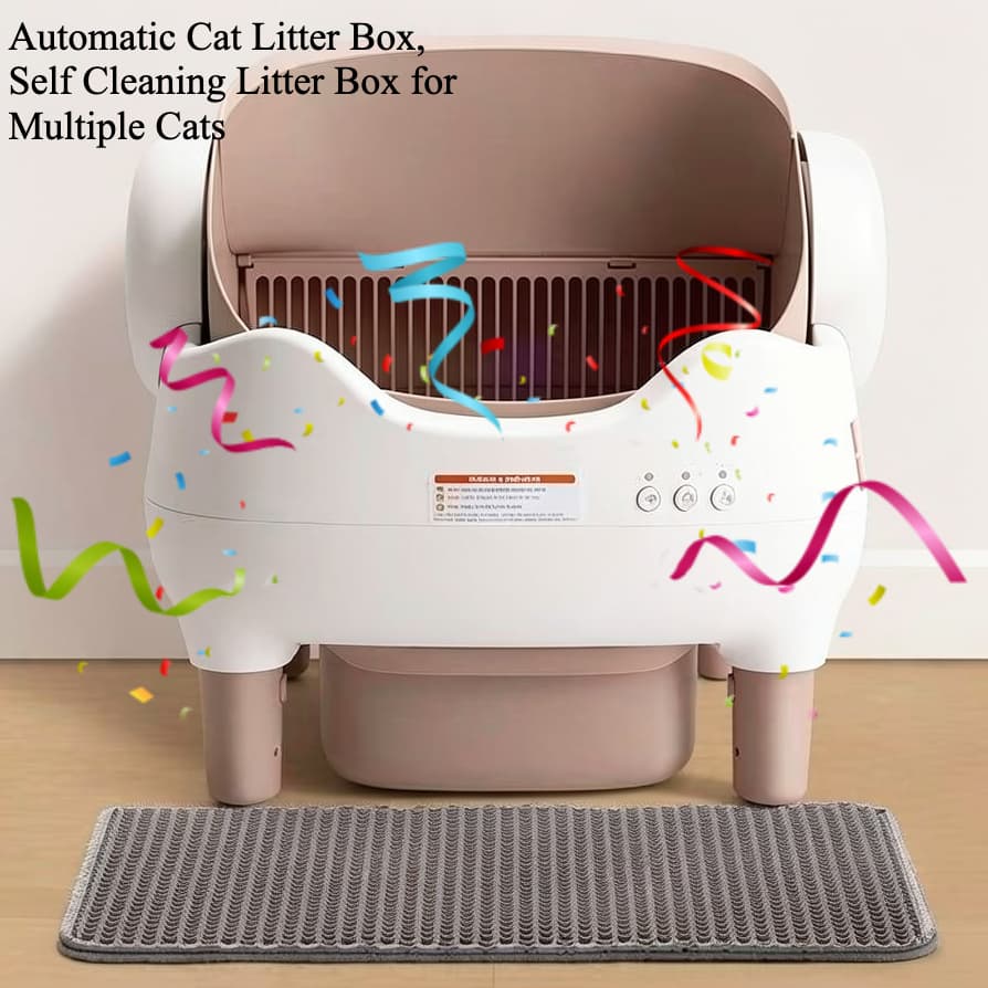 TEMU Automatic Self-cleaning Cat Litter Box Suitable For Multiple Cats With Open , System, Safety Protection & Operation, Infrared, Easy Setup For Households, Compatible For Plug And Voltage
