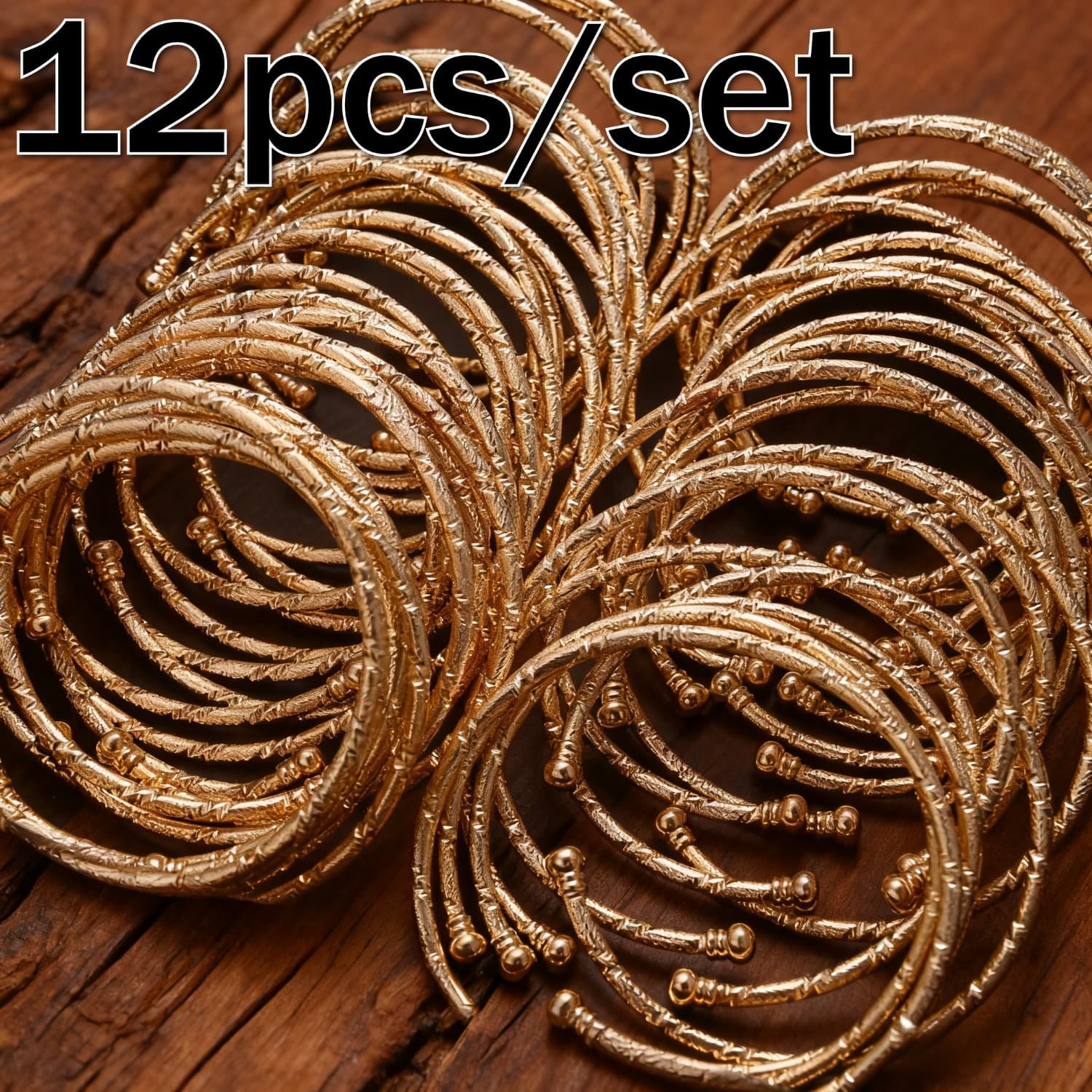 TEMU 12pcs Stainless Steel Open Bracelets For Women, Fashionable And Easy, Suitable For Casual Bars, Music Festivals, Stacked Bracelets, Christmas, Thanksgiving, And New Year Gifts