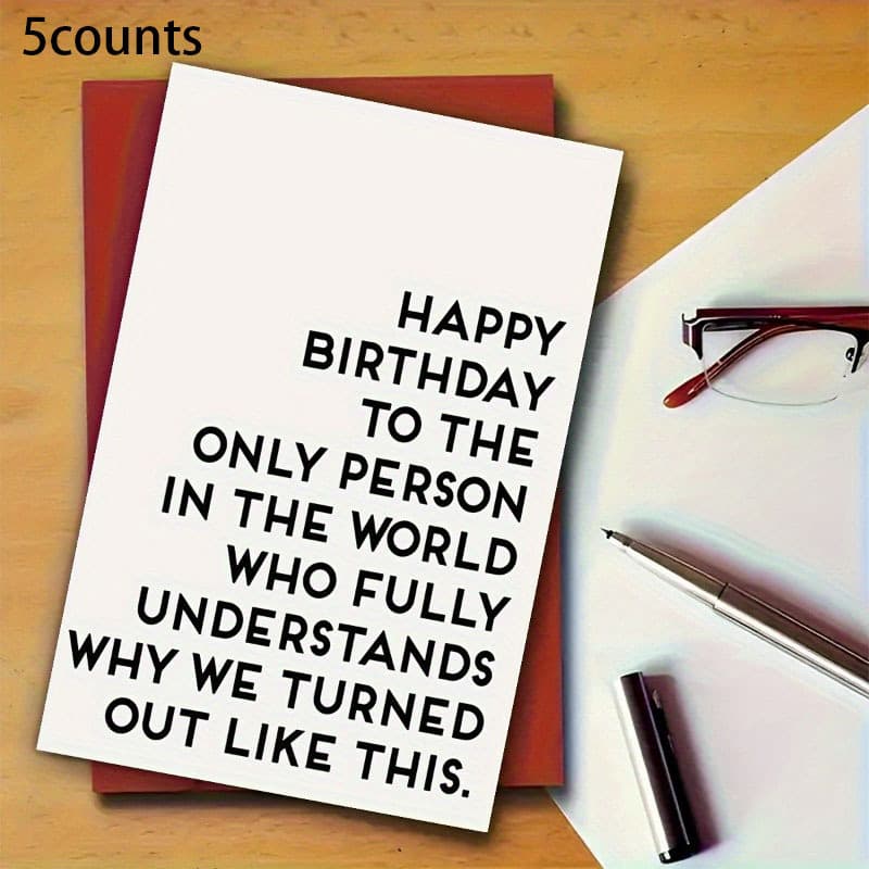 TEMU 5 Birthday Cards Designed For Or , Featuring Genuine Themes Of Friendship And Wishes For Celebrations, Along With Friendship Cards And Gift Cards